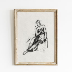 Minimalist wall art, woman painting, line art, vintage art, figure art, sketch art, ink print, abstract women, female drawing, woman print