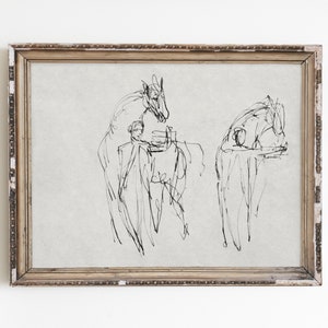 Vintage Horse Sketch Print: Equestrian Line Art (Digital Download)