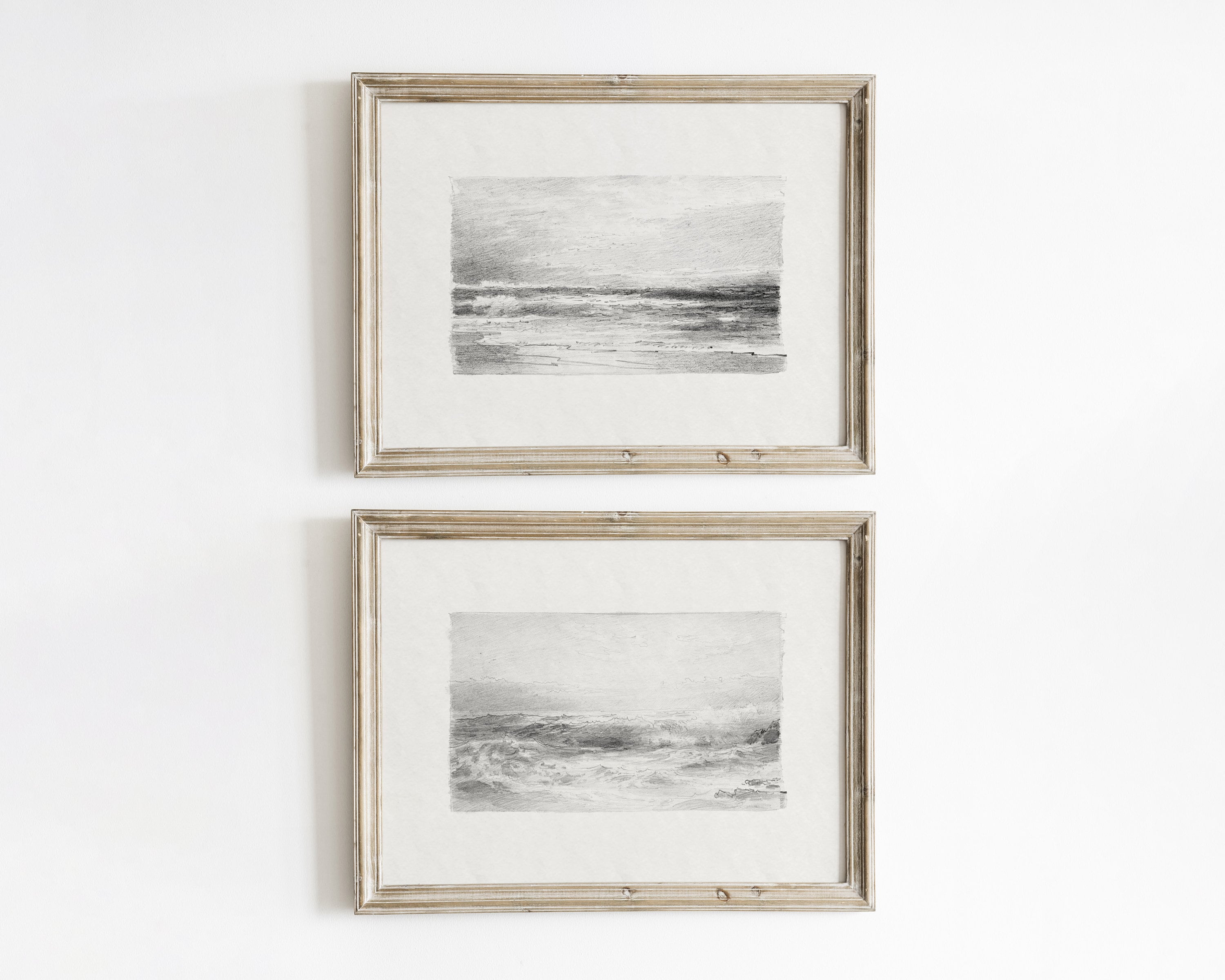 Beach Art Set Coastal Decor Seascape Art Vintage Art Beach Etsy