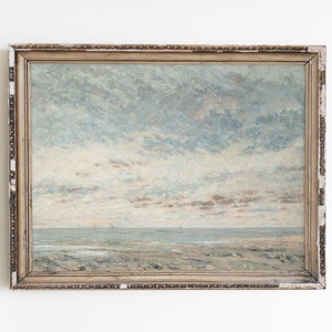 Vintage Pastel Seascape Painting: Coastal Beach Art (Digital Download)