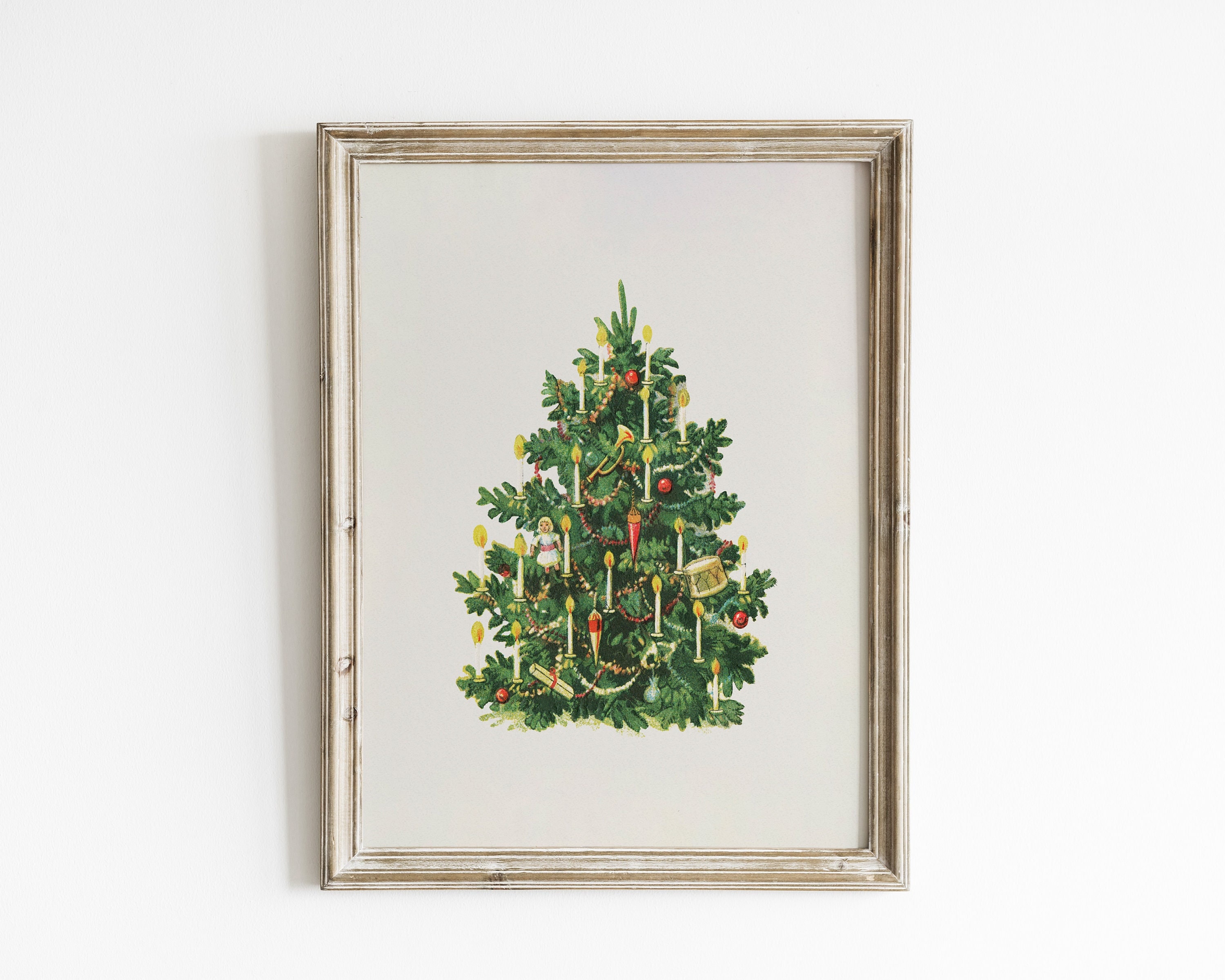 Christmas Tree Art Retro Christmas Print Vintage Christmas | Etsy