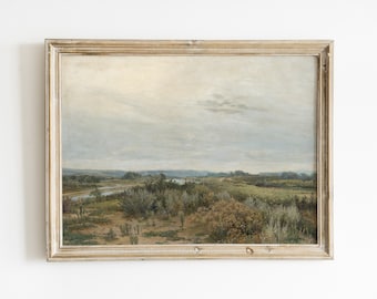 Impresión artística de paisaje desértico vintage: Pintura de la naturaleza del suroeste (descarga digital)
