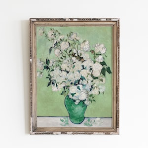 Van Gogh Rose Painting: Vintage Floral Art Print (Digital Download)