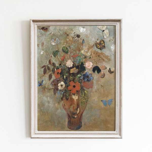 Fine art print, bouquet painting, vintage spring wall decor, Antique floral painting, vintage art, vintage art prints, gallery wall art