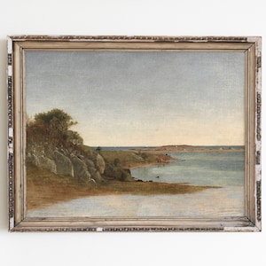 Newport Coast Vintage Painting: Rhode Island Seascape Art (Digital Download)