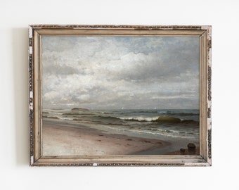 Pintura de paisaje marino vintage: Arte de escenas de playa antiguas (Descarga digital)