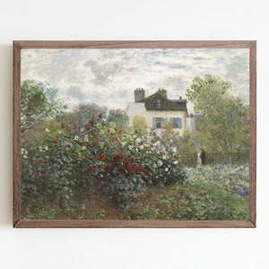 French Country Garden Print: Vintage Landschaft mit Blumen (Digitaler Download)