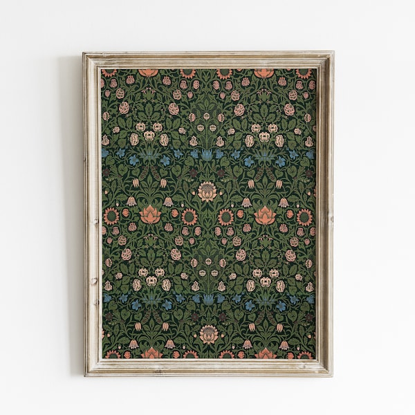 Vintage floral artwork, antique flower textile wall art print, floral prints, vintage bathroom decor, abstract flower print, printable art