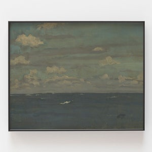 Vintage Seascape Art Print: 1893 Open Ocean Painting (Digital Download)