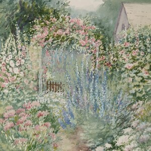 Fresh Look at Spring Garden Wall Art Vintage Garden Landscape Painting Pastel