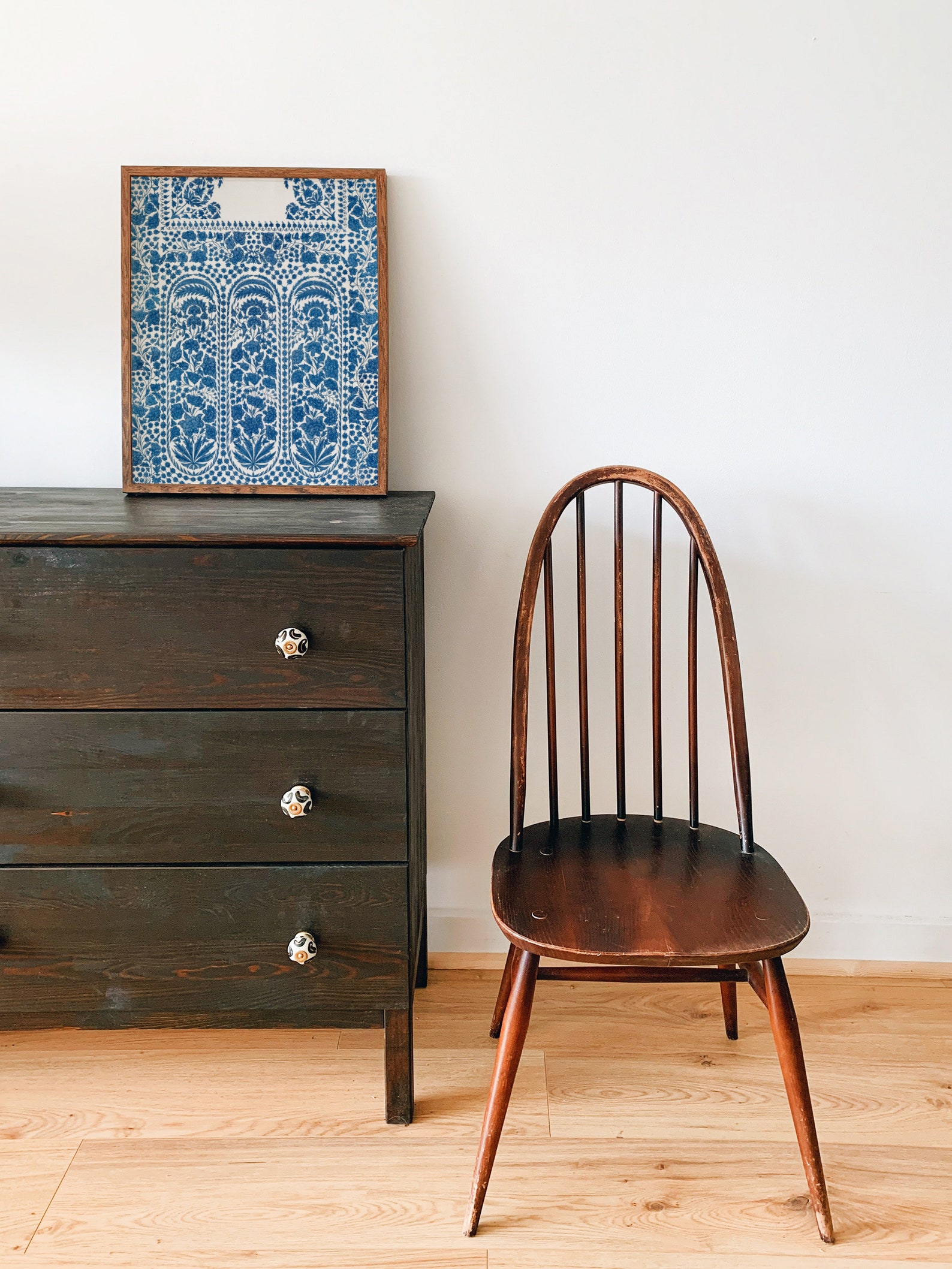 Blue and White Wall Art Floral Fine Art Print Vintage Flower Etsy