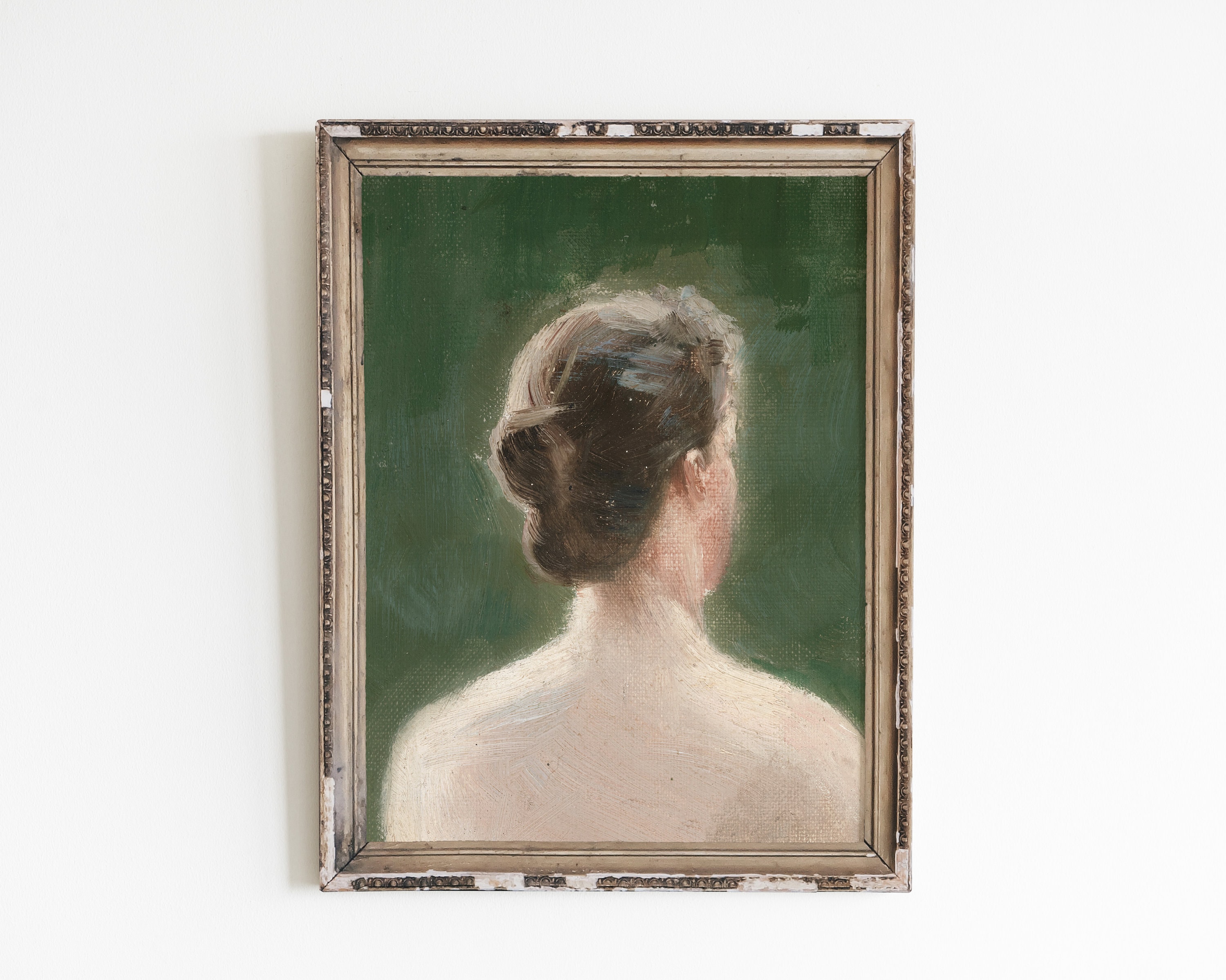 女性肖像画 油彩画 ヴィンテージ女性肖像油絵（1895年頃）（デジタルダウンロード