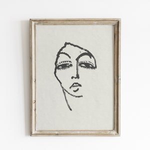 Abstract woman line art print | figure sketch art | minimalist female wall art | printable modern art print