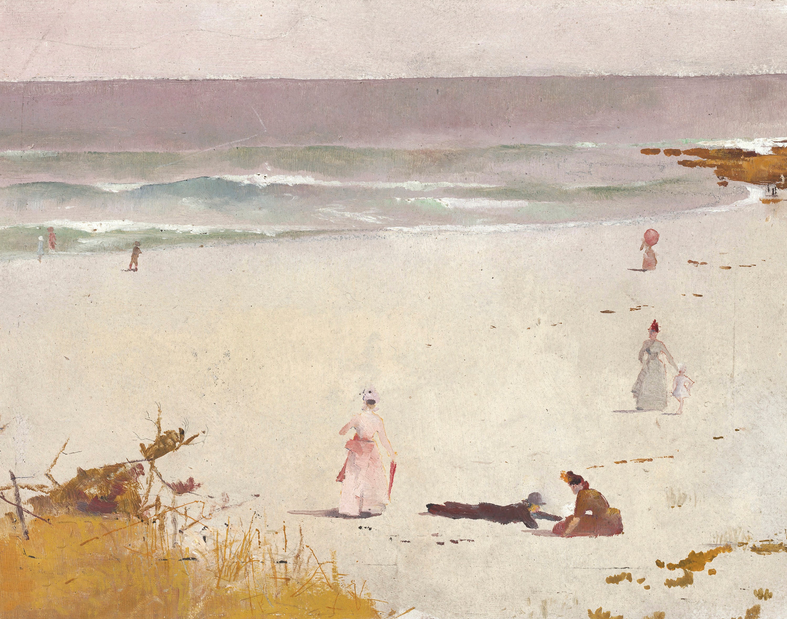 Vintage beach painting for coastal decor seascape art beach Etsy