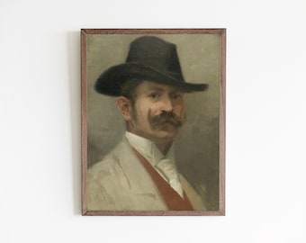 Vintage Gentleman Portrait: Antique Male Art Printable (Digital Download)