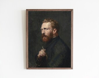 Vintage print of man modeling for painting