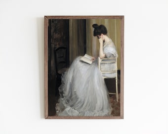 Antique Woman Portrait Print: Elizabeth, Chiffon Gown (Digital Download)