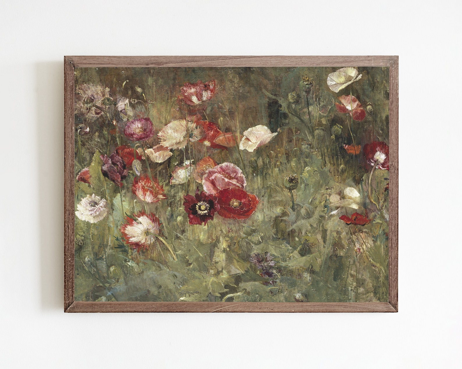 Vintage Red Flower Painting Antique Flower Wall Art Print - Etsy
