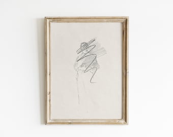 Vintage Figur Skizze Kunstdruck: James McNeill Whistler (Digitaler Download)