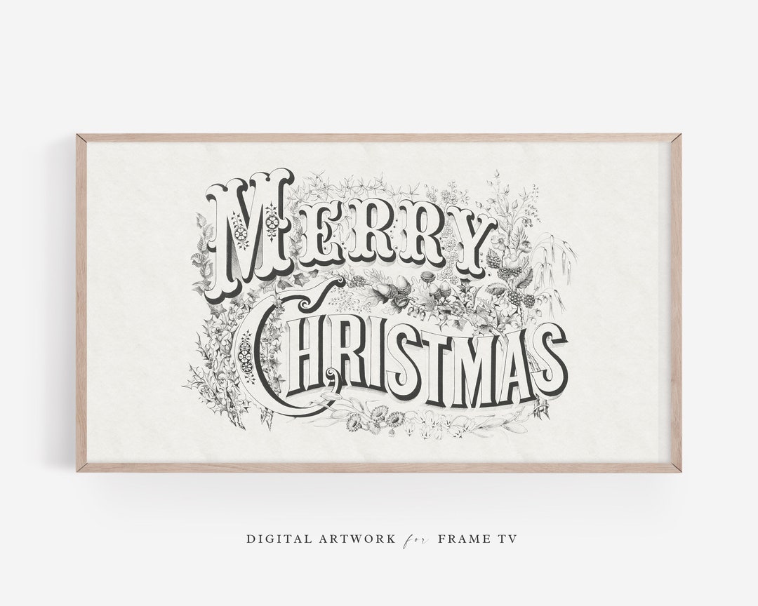 Frame TV Christmas Art Vintage Frame TV Artwork Holiday Tv Etsy