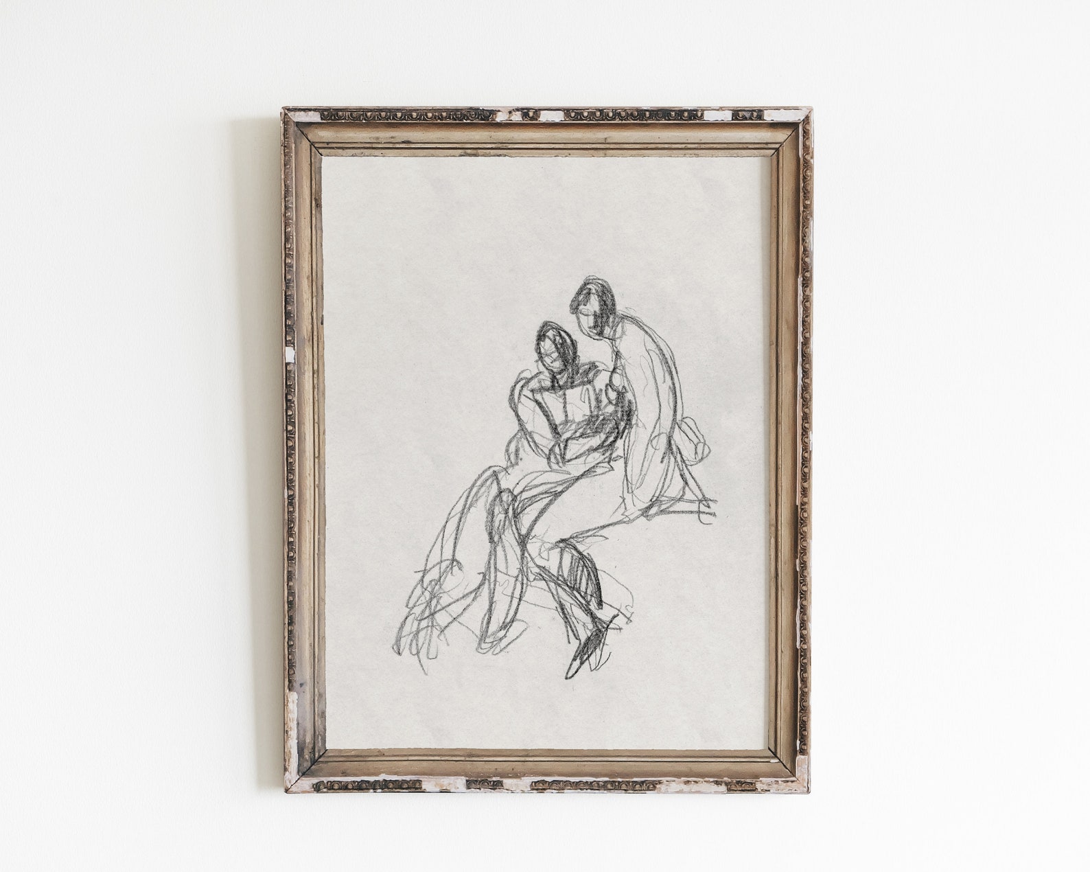 Man Woman Art Couple Print Figure Art Vintage Sketch - Etsy