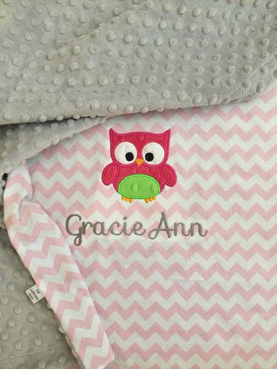 Owl Baby Blanket Personalized Owl Baby Blanket Bird Baby Etsy