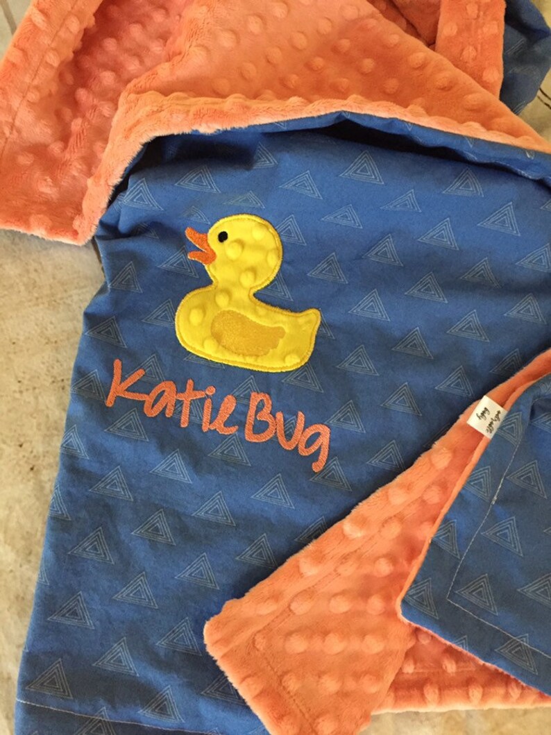 Duck Baby Blanket Personalized Duck Baby Blanket Ducky Etsy
