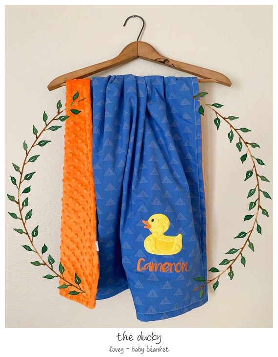 Duck Baby Blanket Personalized Duck Baby Blanket Ducky Etsy