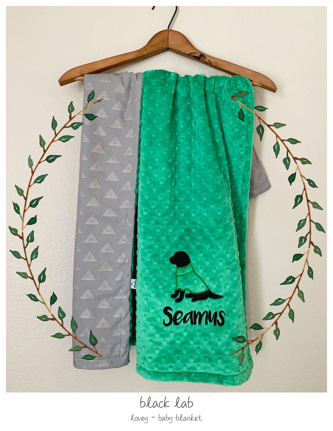 Black Lab Baby Blanket Gender Neutral Dog Baby Blanket Etsy