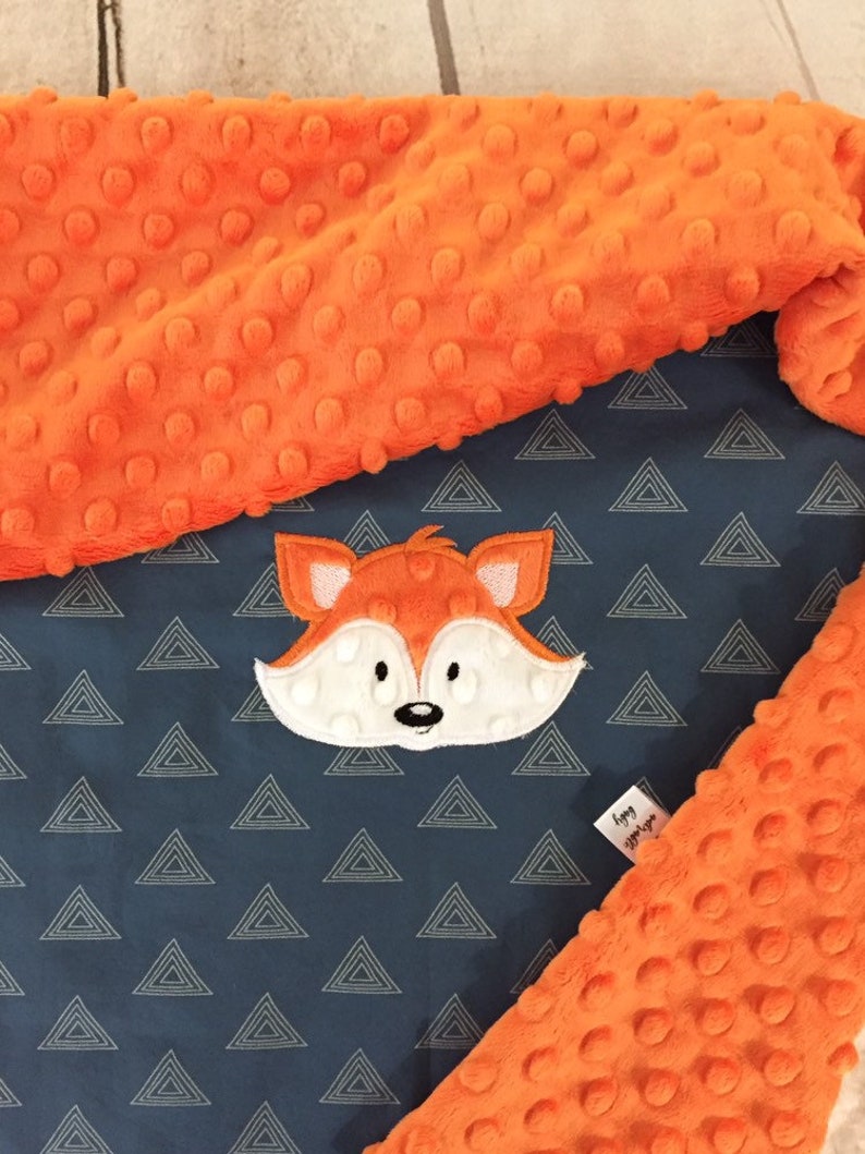Little Fox Baby Blanket Personalized Fox Baby Blanket Etsy