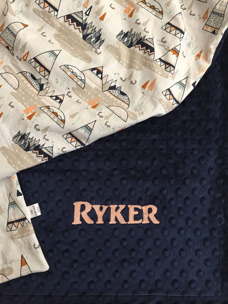 Woodland Baby Blanket Personalized Baby Blanket Name Baby Etsy