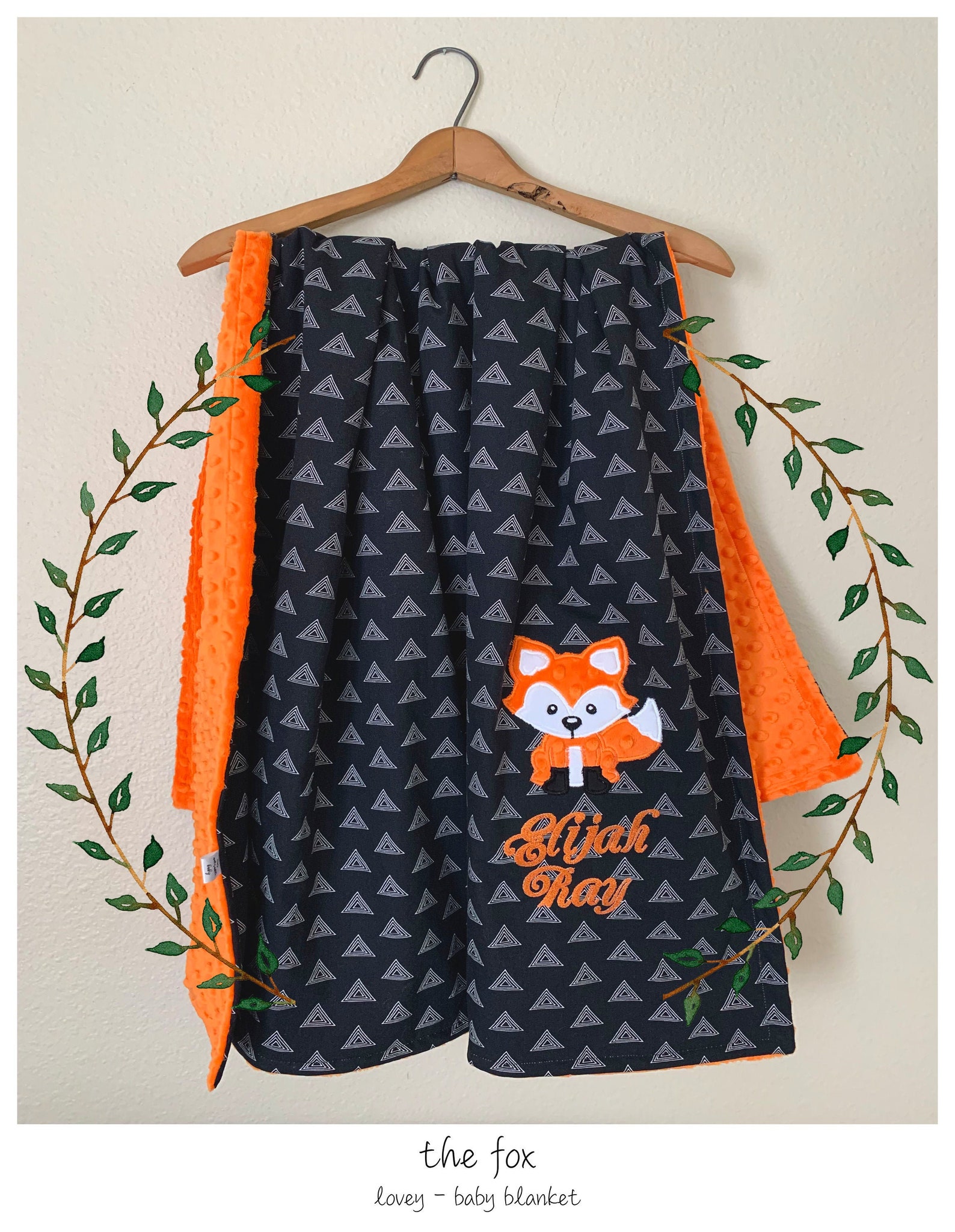 Fox Baby Blanket Personalized Fox Baby Blanket Woodland Etsy