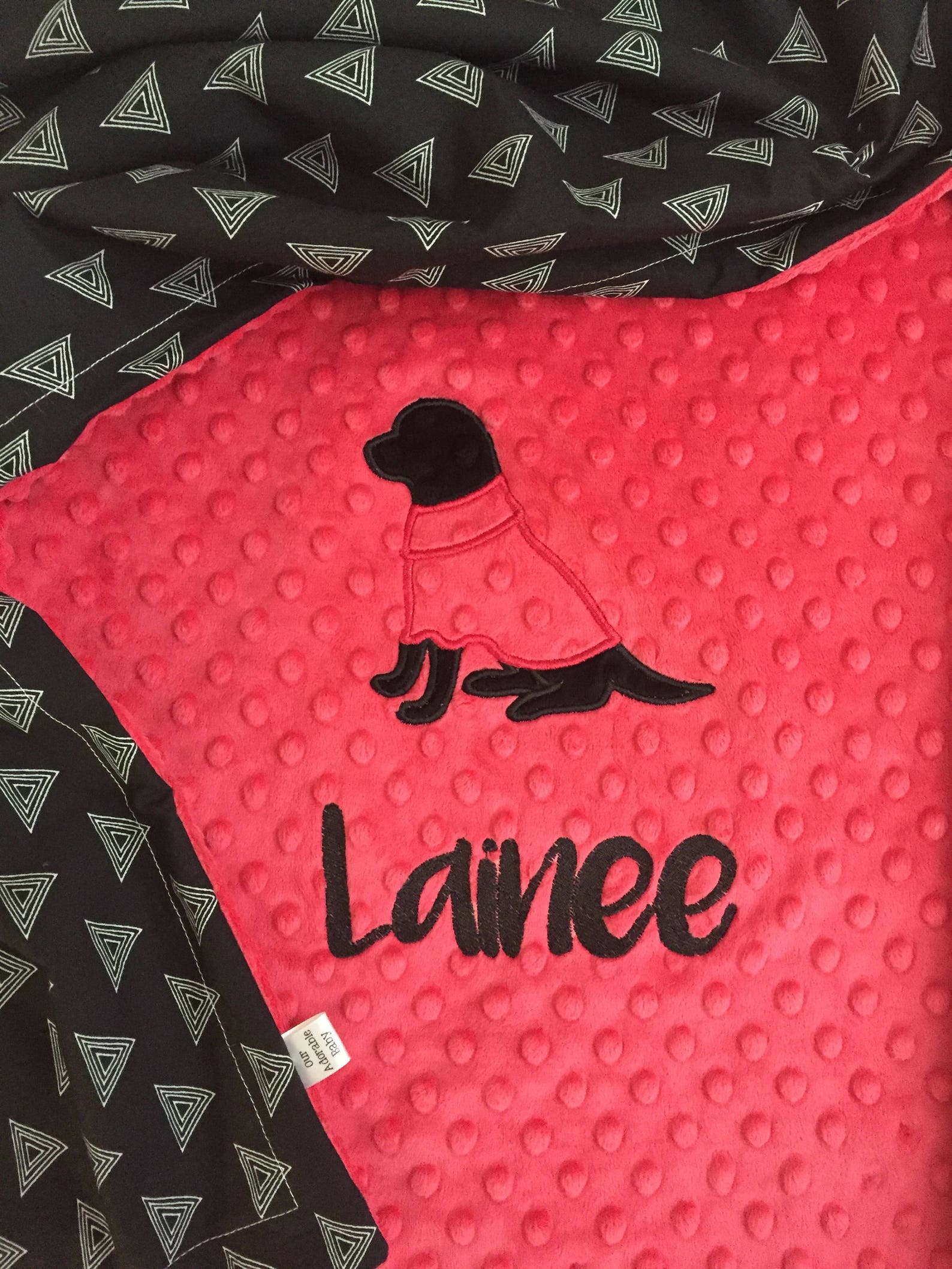 Black Lab Baby Blanket Gender Neutral Dog Baby Blanket Etsy