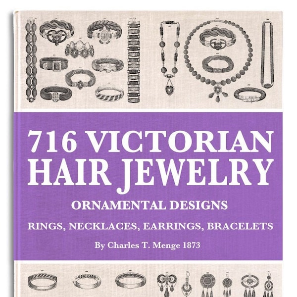 716 Victorian HAIRWORK JEWELRY DESIGNS Mourning Jewellery Patterns Vintage Scrapbooking ClipArt Paper Digital scrapbooking Instant Download