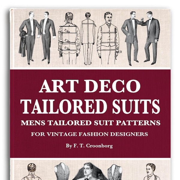 Mens Clothing, Tailored Suits, Art Deco Mens Suit Tailoring, Sewing Patterns, How to Make Men's Clothes PDF Tutorial Instant Download