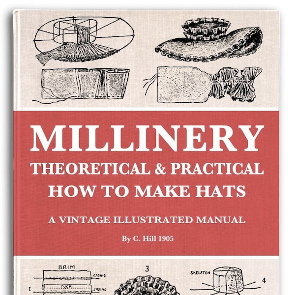 MILLINERY ~ THEORETICAL and PRACTICAL Design Your Own Hats Illustrated Guide To Make Custom Hats Printable Pdf Book Instant Digital Download