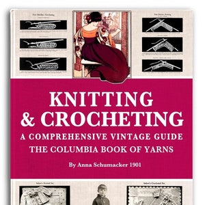 CROCHET and KNITTING PATTERNS and Stitches A Vintage illustrated Tutorial Book by Columbia Yarns Printable Pdf Instant Digital Download