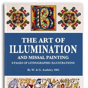 A Arte da Iluminação e Materiais de Pintura Missal, Ferramentas e Processos Designs de Scrapbooking Isentos de Direitos Autorais PDF para Impressão Download Instantâneo