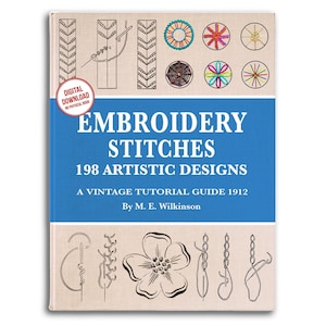 198 Embroidery Stitches: Vintage Needlework Tutorial (PDF Pattern)