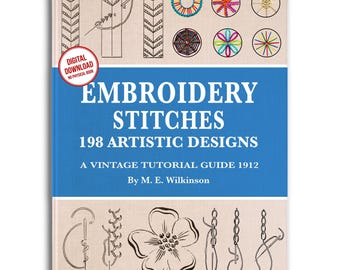 198 Embroidery Stitches: Vintage Needlework Tutorial (PDF Pattern)