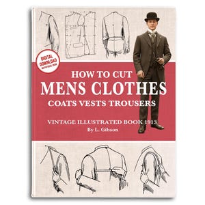 Vintage Mens Clothes Pattern Tailoring Drafting Guide: 1913 Illustrated Art Deco (PDF Download)
