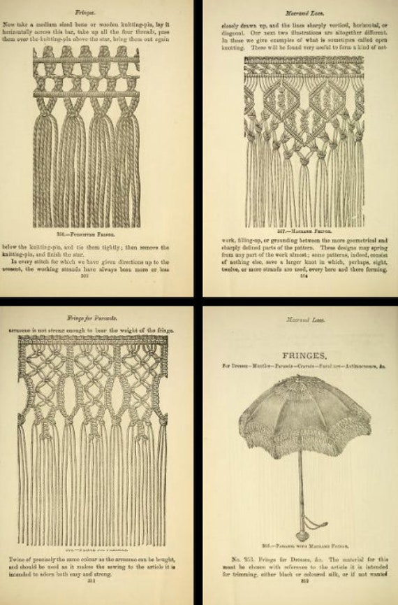 Rare Illustrated Macrame Pattern Book Weaving Designs Macrame Wall