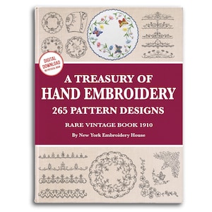 265 Hand Embroidery Patterns: Vintage Designs Book (PDF Download)