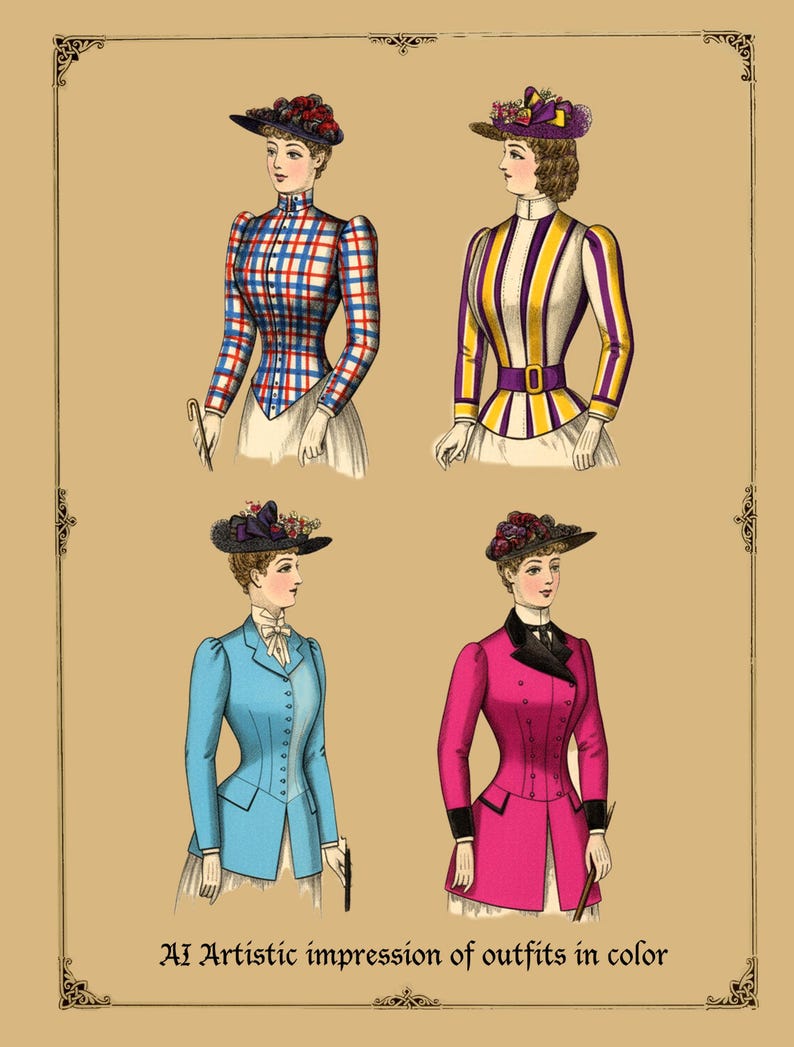 36 viktorianische Kleidungs-Schnittmuster: Kostüme im Downton-ABB-Stil (PDF Download) Bild 11