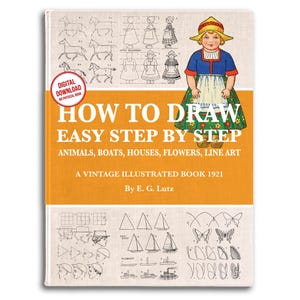 ヴィンテージの描き方ブック：簡単なステップバイステップの線画（デジタルダウンロード）