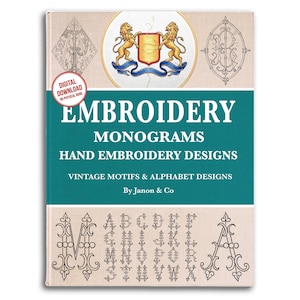 手刺繍モノグラムデザイン：ヴィンテージアルファベットデザイン（PDFダウンロード）