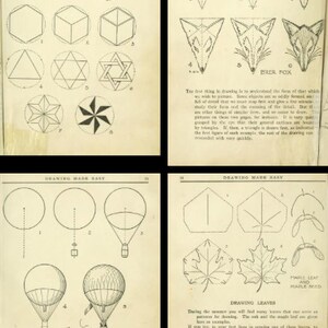 Vintage How to Draw Book: Easy Step-by-step Line Art (digital Download ...