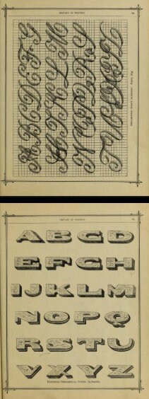 CALLIGRAPHY ORNAMENTAL PENMANSHIP Vintage Fancy Letter