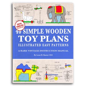 Vintage Wooden Toy Plans: 40 Illustrated Patterns (Digital Download)