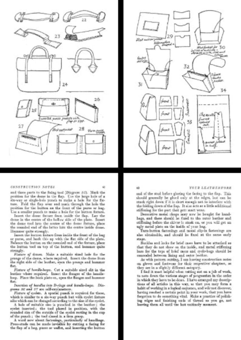 LEATHERWORK Easy Leather Projects Designs Patterns Instructions